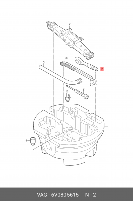 Крюк SKODA Rapid (21-) буксировочный OE 6V0 805 615 VAG