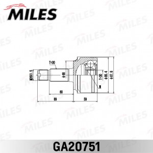 ШРУС наружный HONDA ACCORD TOURER CW# 2008-2012 GA20751 GA20751 MILES