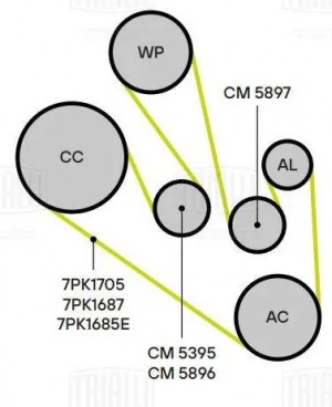 Ролик приводного ремня опорный CM5897 TRIALLI