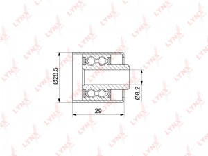 ролик обводной ремня ГРМ!\ Audi A4, VW Golf, Skoda Octavia 2.0FSi 02> PB-3105 LYNXAUTO