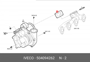 прокладка коллектора!выпуск 6x\IVECO Eurocargo 504094262 IVECO