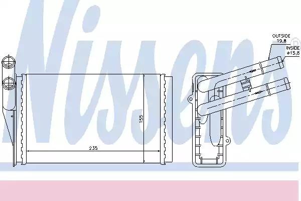 Радиатор отопителя VW Passat (96-05) AUDI 80 (86-94) NISSENS 70221 NISSENS