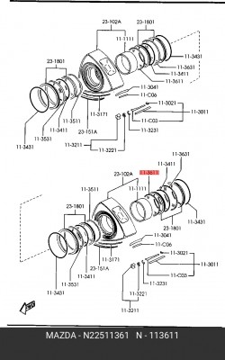 N225-11-361 CD/CD CHANGER BEZEL N22511361 MAZDA