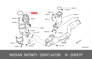 ПРОКЛАДКА/GASKET-EXHAUST 20691-JA10B 20691-JA10B NISSAN