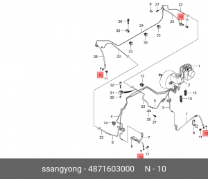 Шайба SSANGYONG шланга тормозного OE 4871603000 SSANG YONG
