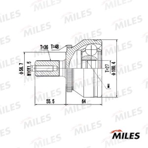 ШРУС наружный VOLVO XC90 I 2.5T-3.2 02-12 (GSP 862031) GA20605 GA20605 MILES