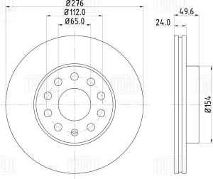 Диск торм. Skoda Octavia A7 (13-)/VW Jetta (11-) перед. d=276 (DF 084310)  2шт DF084310 TRIALLI