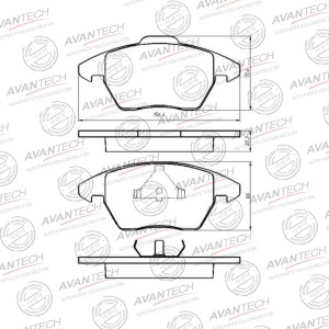 Колодки тормозные дисковые Avantech передние (противоскрипная пластина в компл.) AV1902 AVANTECH