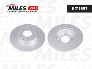 Диск тормозной (серия PRO с антикоррозионным покрытием) MAZDA 6 12- задний  K211 K211697 MILES