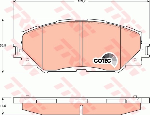 Колодки тормозные TOYOTA Auris (06-12) (Япония),Corolla (07-13) передние (4шт.)  GDB3425 TRW