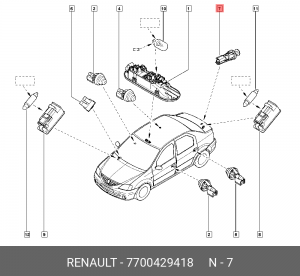 Выключатель концевой RENAULT Logan багажника OE 7700429418 RENAULT