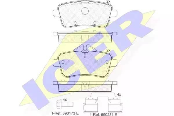 182072-066 колодки дисковые задние!\ MB W166/R172 ML250-ML5002.5-5.2/3.5CDI 11> 182072066 ICER