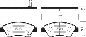 Колодки тормозные дисковые Honda Civic 1.3i-1.6i &16V 91-01 SP1221 SP1221 SANGSIN
