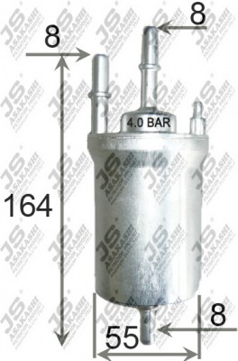 Фильтр топливный  VOLKSWAGEN POLO 1,2 2007 - 2009  SKODA FABIA 1,2 2001 -  FS006 FS0061 JS ASAKASHI