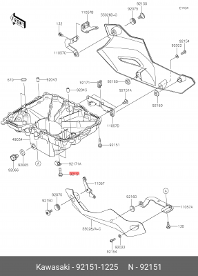 921511225 BOLT,6X25 92151-1225 KAWASAKI
