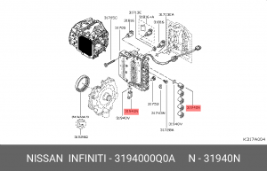 КЛАПАН ЭЛЕКТРОМАГНИТНЫЙ АКПП, КОМПЛЕКТ 6 31940-00Q0A 3194000Q0A NISSAN