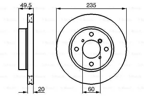 Диск тормозной SUZUKI Baleno (95-02) передний (1шт.) BOSCH 0 986 478 450 BOSCH