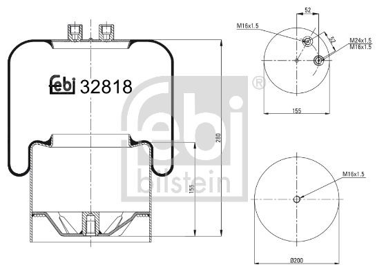 Пневмопод. со стак. FEBI 32818 FEBI BILSTEIN