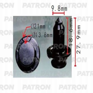 Клипса пластмассовая Subaru применяемость: подкрылки, защита, бампер, крылья, ре P370334 PATRON