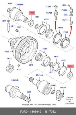 Сальник привода FORD Focus правого OE 1 863 642 FORD