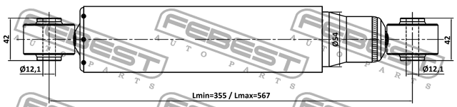 Амортизатор задний GAS.TWIN TUBE 10110-001R 10110-001R FEBEST