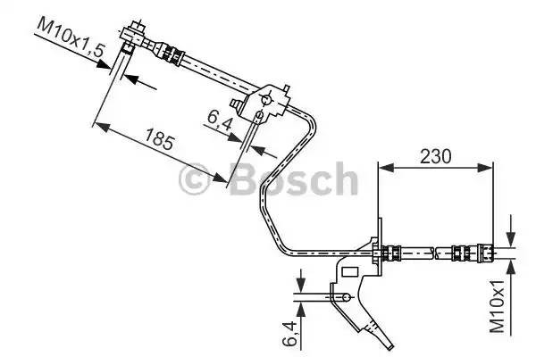 Шланг тормозной OPEL Astra G,H,Meriva A,B,Zafira A,B задний правый BOSCH 1 987 476 200 BOSCH