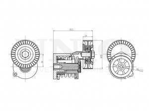 Ролик с натяжителем приводного ремня TNS-10158 UNIO