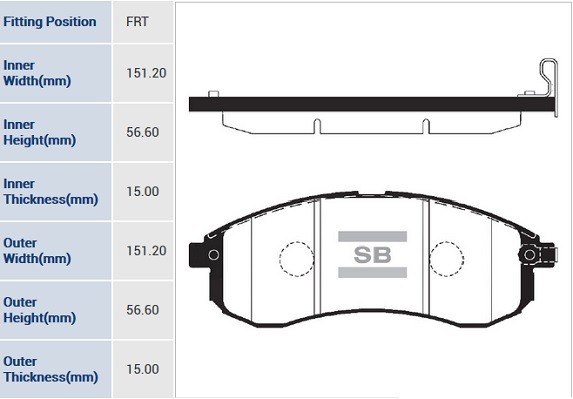 Колодки тормозные MITSUBISHI L200 (96-) передние (4шт.) SANGSIN SP1602 SANGSIN