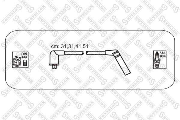к-кт проводов!\ Hyundai Accent/Excel/Lantra/Pony 1.3/1.5 89> 10-38403-SX STELLOX