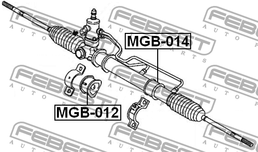 Опора рулевой рейки MITSUBISHI PAJERO PININ MGB-012 MGB-012 FEBEST