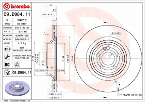 ДИСК ТОРМОЗНОЙ 09D98411 09D98411 BREMBO