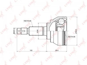 ШРУС наружный!\ Nissan Murano 3.5 05-10 CO-3661 LYNXAUTO