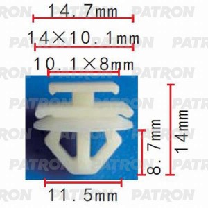 Клипса пластмассовая Citroen, Peugeot применяемость: молдинги P370273 P370273 PATRON