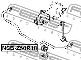 Втулка стабилизатора NISSAN MURANO Z50 200­2.09-2007.10 NSB-Z50R18 NSB-Z50R18 FEBEST