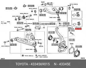 пыльник шаровой опоры!\ Lexus LX470 98-07 43345-69015 TOYOTA