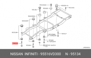 болт рамы!\ Nissan 95516-VD300 NISSAN