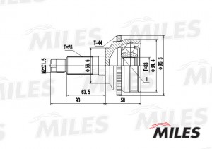 ШРУС наружный MAZDA 6 02- (с ABS) (GKN 304312) GA20221 GA20221 MILES