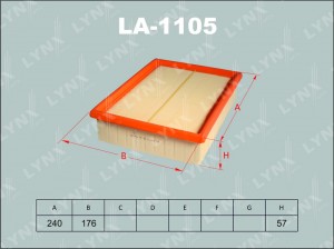Фильтр воздушный BMW 3 (E36,E46),5 (E39) (M52/M54) LYNX LA-1105 LYNXAUTO
