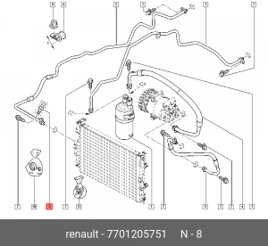 датчик давления хладагента!\ Renault Duster/Logan/Clio/Laguna/Megane all 96> 7701205751 RENAULT