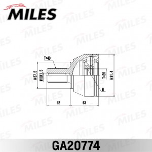 ШРУС наружный FORD MONDEO IV GA20774 GA20774 MILES