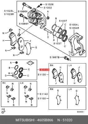 Сальников комп-т,поршня суппорта MITSUBISHI PAJERO MITSUBISHI 4605B866 4605B866 MITSUBISHI