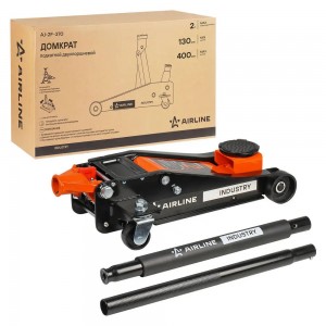 Домкрат подкатной 2т INDUSTRY двухпоршневой (MIN - 130мм, MAX - 400мм) (AJ-2F-37 AJ2F370 AIRLINE