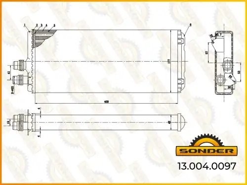 Радиатор отопителя Iveco аналог 71815 130040097 SONDER
