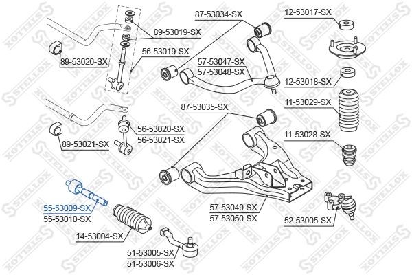 тяга рулевая правая!\ KIA Sorento 02> 55-53009-SX STELLOX
