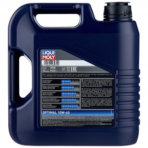 LIQUI MOLY OPTIMAL 10W40 4Л API SL/CF ACEA A3/B3 MB 229.1 ВАЗ и ГАЗ 3930 LIQUI MOLY
