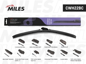 Щетка стеклоочистителя 550 мм (22) гибридная (10 адаптеров)  CWH22BC CWH22BC MILES