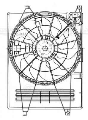 Вентилятор радиатора охлаждения. с кожухом для а/м Hyundai iX35/Kia Sportage III LFK08S5 LUZAR