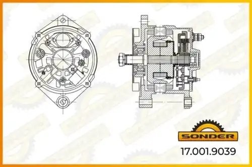 Генератор Premium 24V 55A Scania без шкивао.н SCANIA 1105367 / MAHLE - MG 184 —  170019039 SONDER