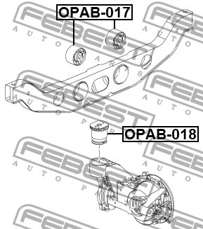 сайлентблок дифференциала! задний\ Chevrolet Trax 1.4i/1.7D 12> OPAB-018 FEBEST