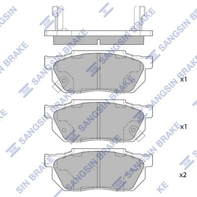 Колодки тормозные дисковые Honda Civic 1.3-1.6 87-91/1.3 16V 91-95 SP1462 SP1462 SANGSIN